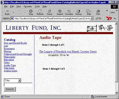 Audio tape link results