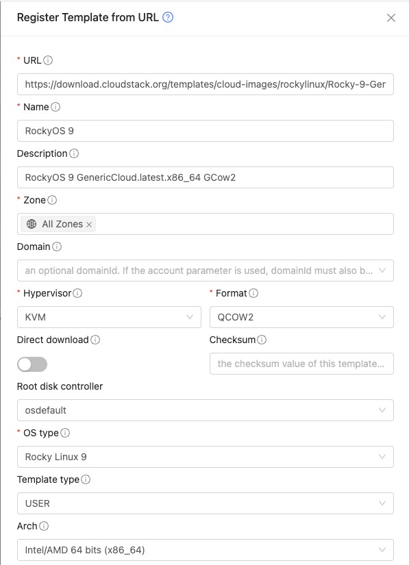 Register Template from URL